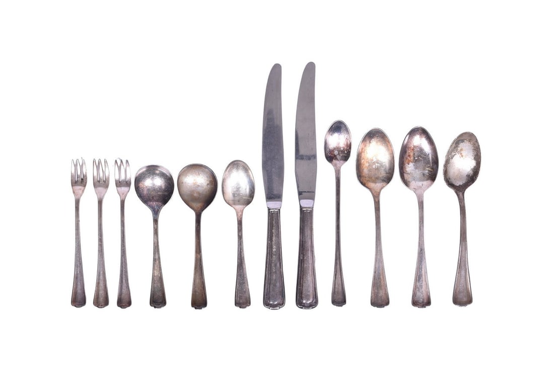 Twelve pieces of dining car silver for the Louisville and Nashville Railroad, all in the Cromwell (1 of 2)