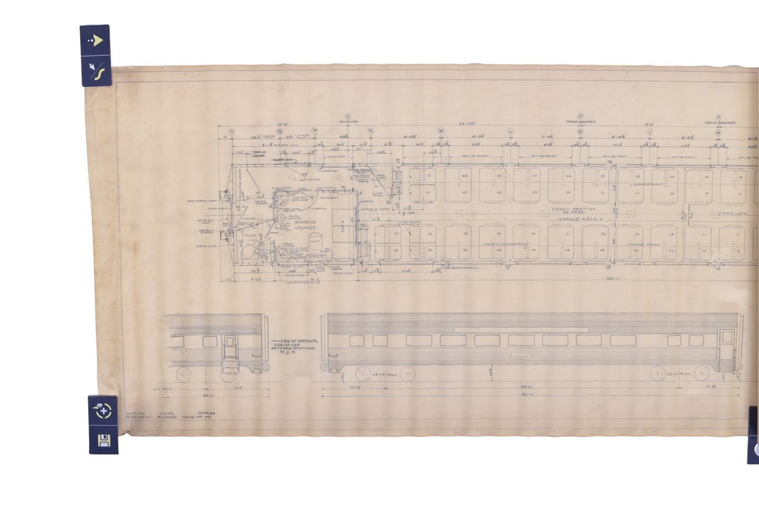 An original proposal pen and pencil drawing on vellum created by the Budd Company for M & St. L (1 of 3)