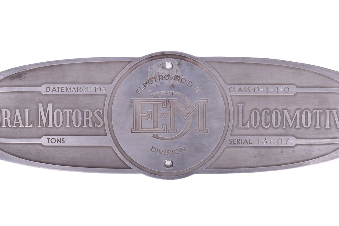 Pennsylvania Railroad F7A #9793A EMD / Electromotive Builders Plate. Plate has a build date of March - 2