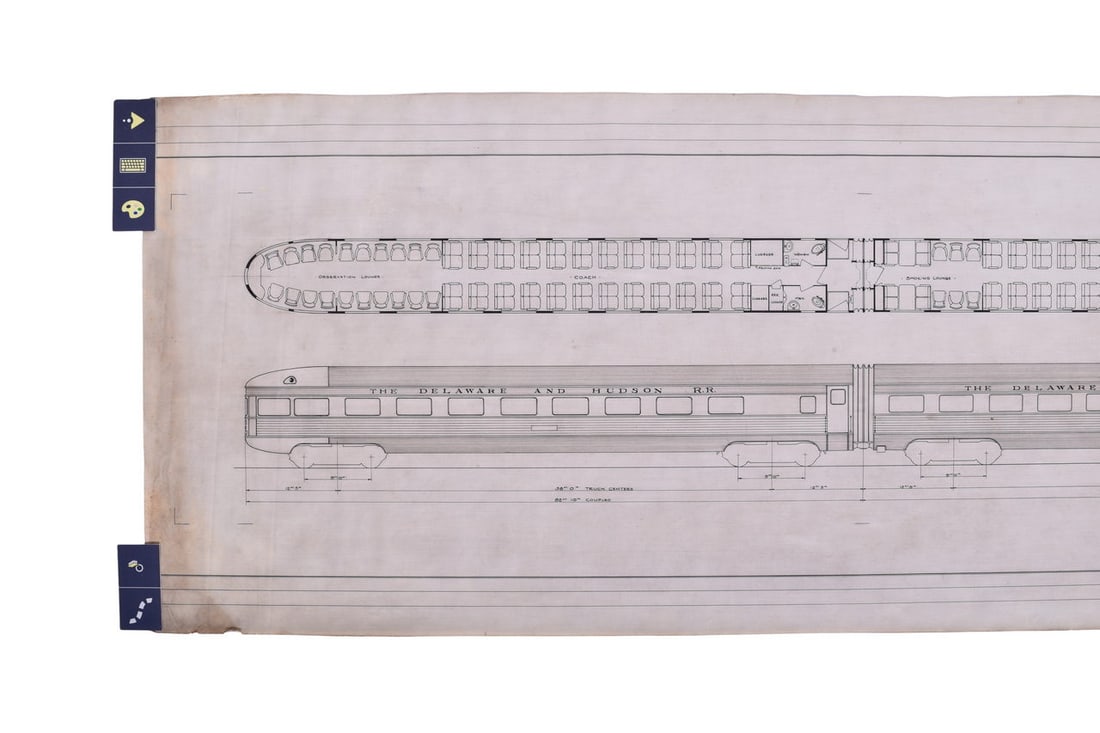 An original proposal pen and pencil drawing on vellum created by the Budd Company for Delaware and (1 of 4)