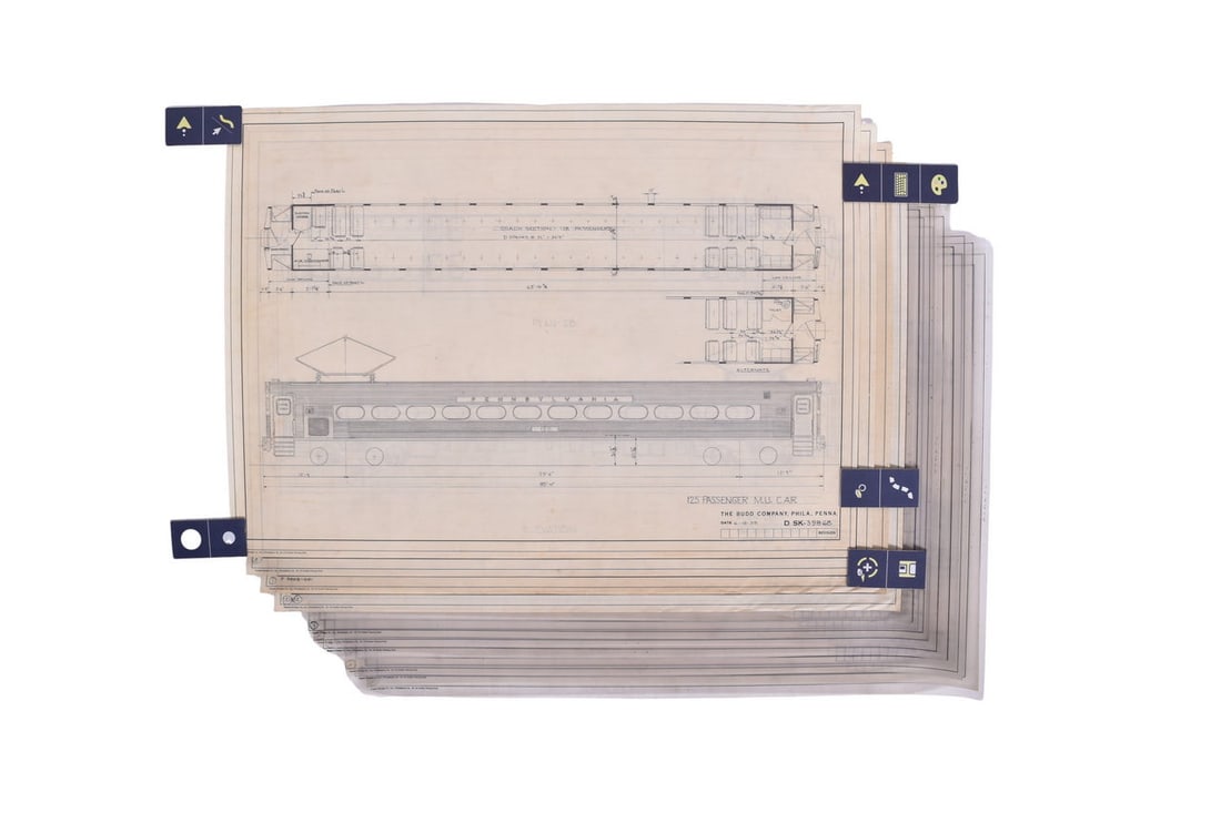 Eleven original proposal pen and pencil drawings, some on vellum and some Pantograph tracings (1 of 5)