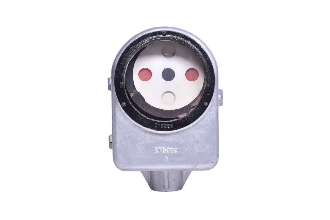 A restored Union Switch & Signal motor car indicator. Original mechanism is present inside of