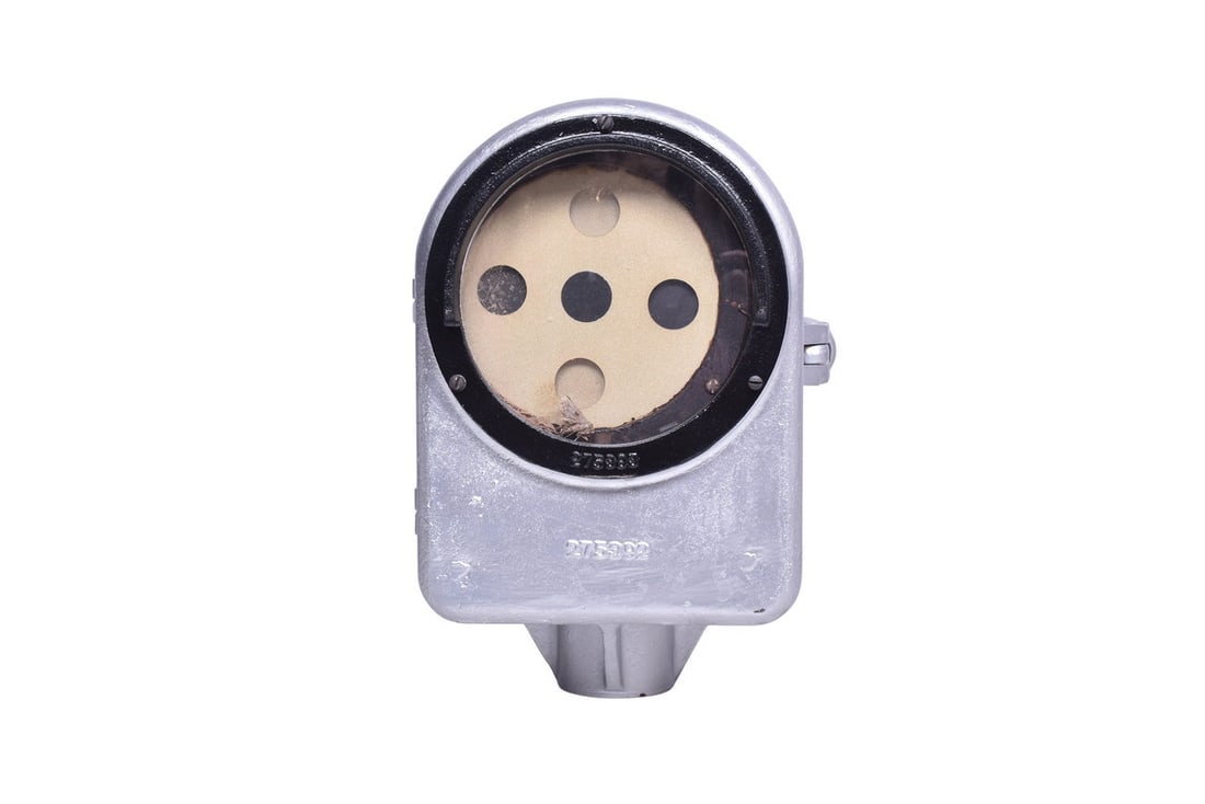 A restored Union Switch & Signal motor car indicator. Original mechanism is present inside of