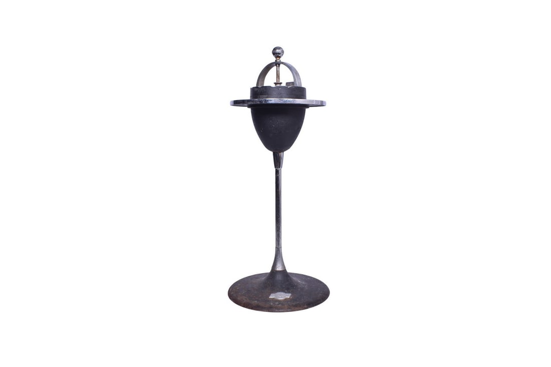 Classic smoking stand with an aluminum Chicago and North Western Railroad herald loosely bolted to (1 of 4)
