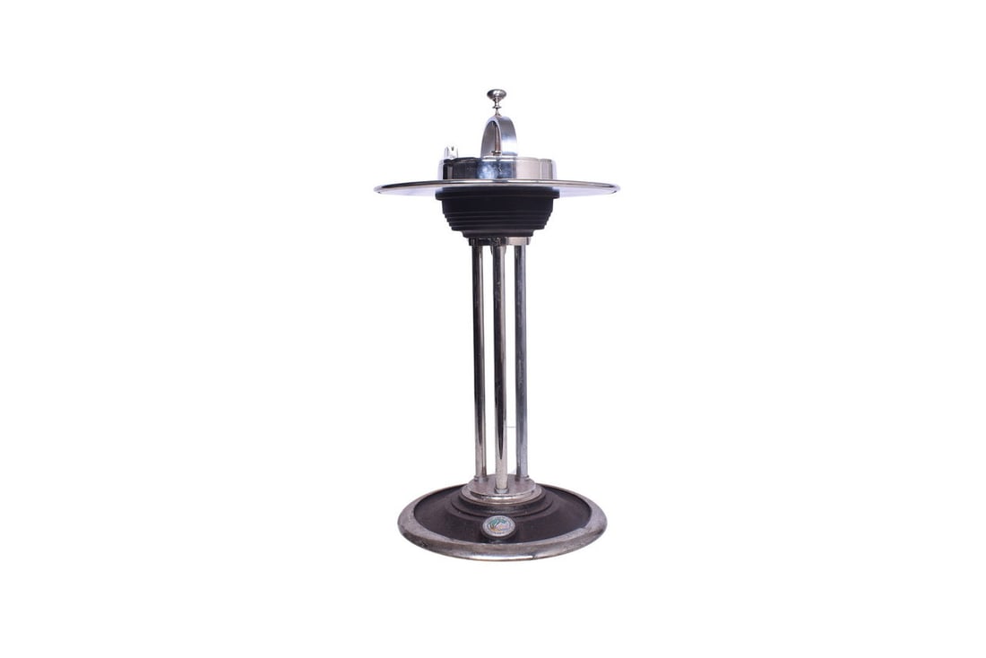 Restored smoking / drink stand with a colorful Florida East Coast Flagler System herald affixed to (1 of 4)