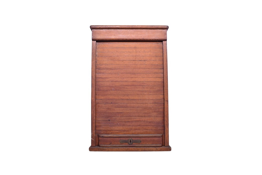 15 1/2" long by 24 3/8" tall by 8 3/4" deep wooden ticket cabinet with National Ticket Case Co. on (1 of 6)