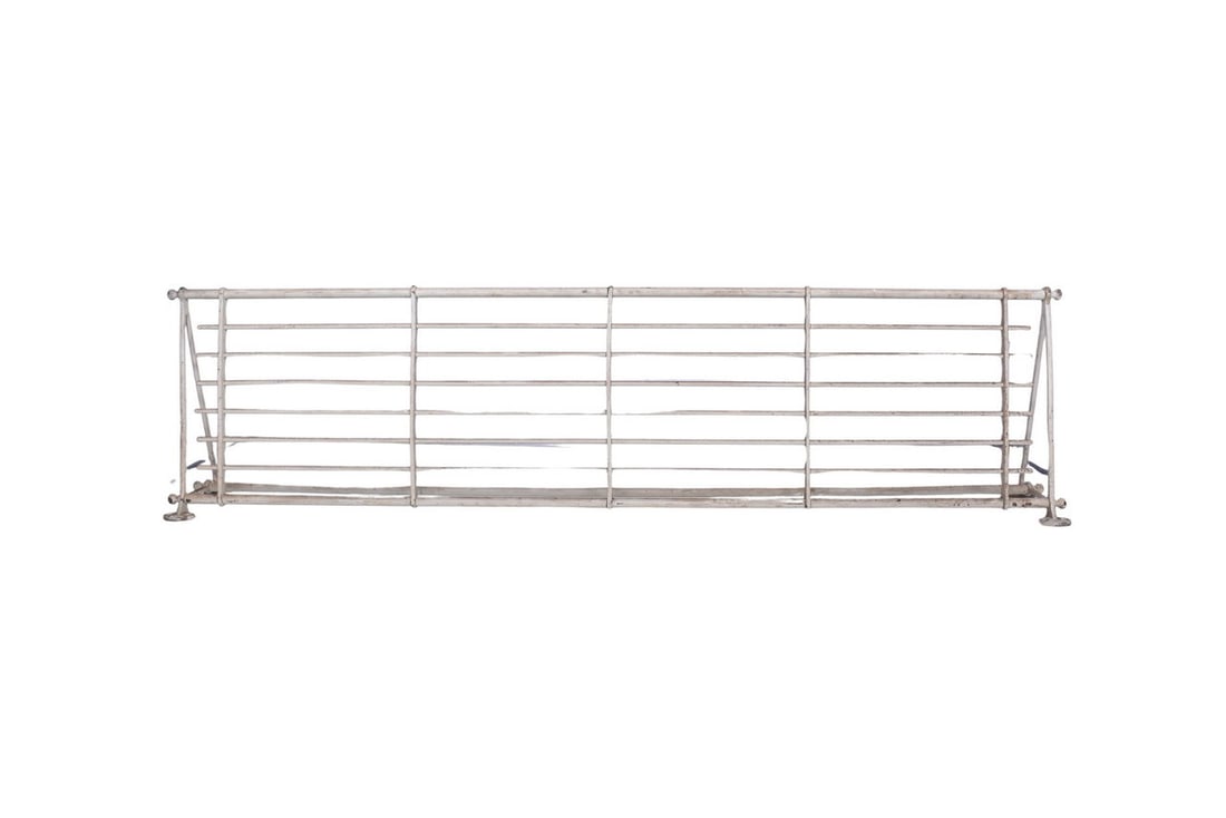 54 3/4" by 14 1/4" by 6 3/4" brass luggage rack, painted white. Mild paint chipping and light (1 of 5)