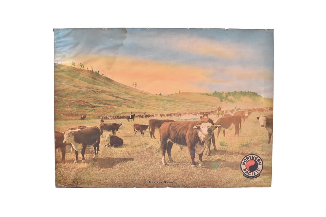 A 36" x 26" travel poster commissioned by the Northern Pacific Railroad, signed by Jessamine Spear (1 of 4)
