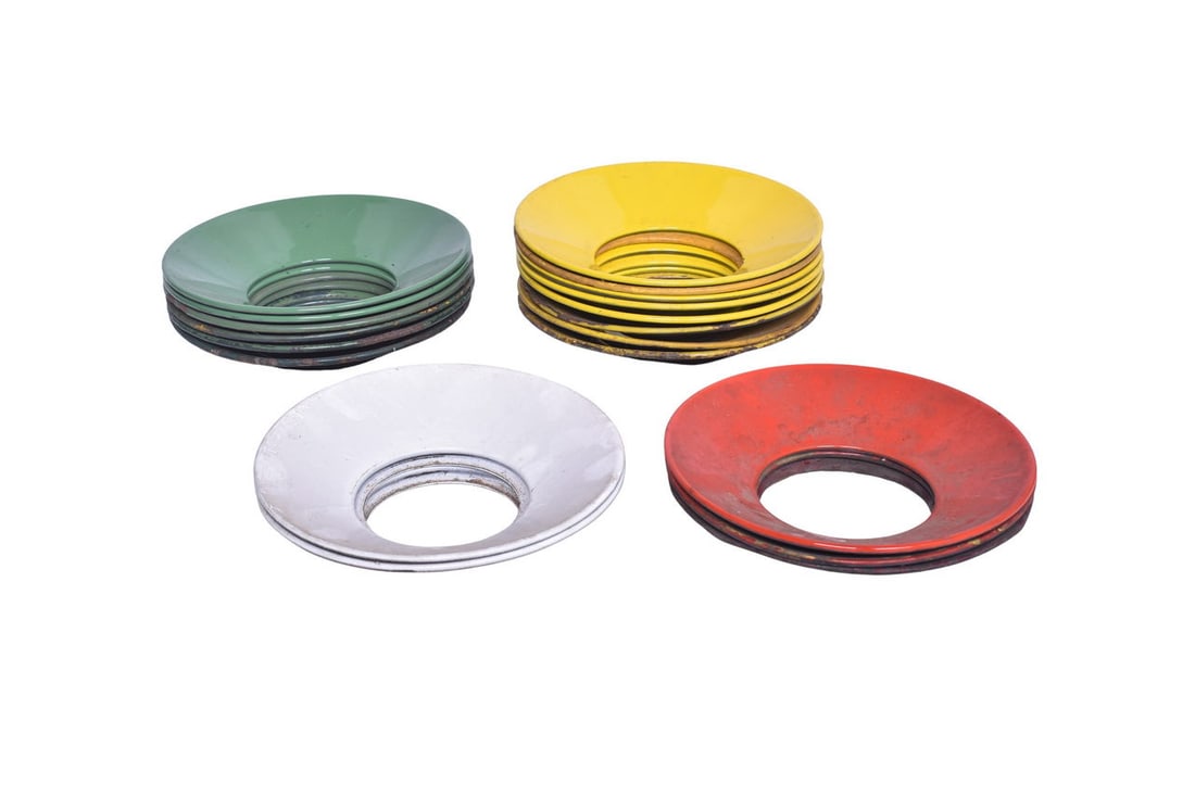 Group of 19 railroad day targets all measuring about 8 7/8" in diameter. Includes two white, three (1 of 3)