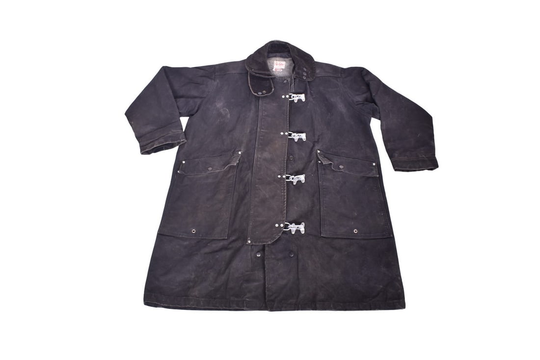Large firefighter jacket with S.P. Co Fire Dept. stenciled on the back, along with a SP Is My (1 of 6)