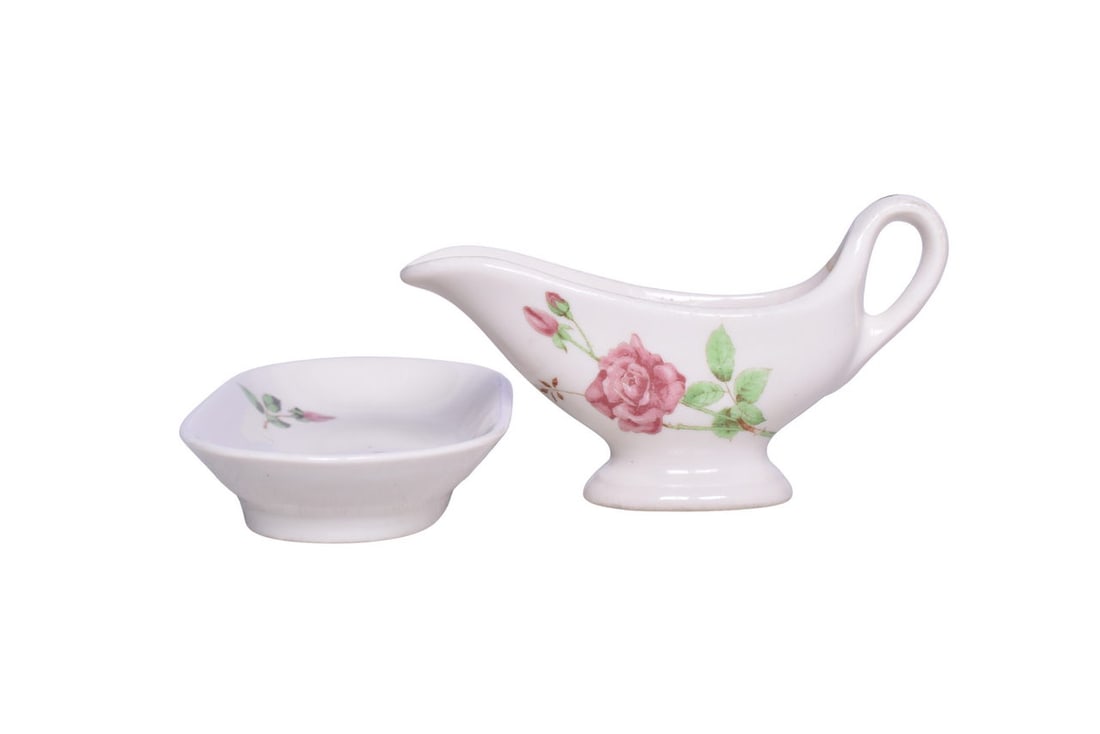 Two pieces of Union Pacific Railroad dining car china in the Portland Rose pattern. Includes a 6" (1 of 5)