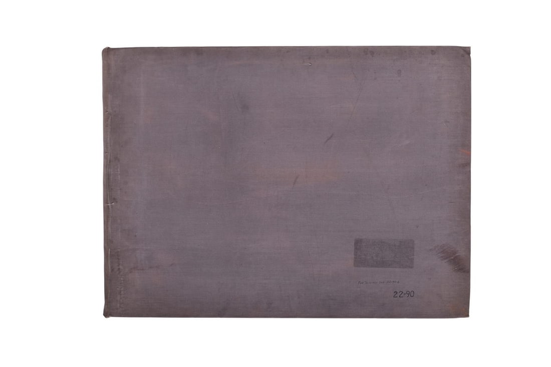 A large hard bound book measuring 24 1/2" x 18 1/4" and about 2" thick, containing rail and ballast (1 of 6)