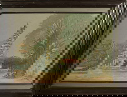Hoang Luu (1946 - 2023): Hoang Luu (1946 - 2023) / Pho Minh Tower / Oil on canvas / Dimension: 42 x 63 cm // Hoang Luu (1946 - 2023) / Thap Pho Minh / Son dau tren toan / Kich thuoc: 42 x 63 cm.