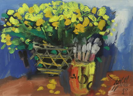 DO PHAN (b.1956): DO PHAN (b.1956) / Still life / Gouache on paper / Dimension: 39 x 54 cm / Do Phan (b.1956) / Tinh vat / Bot mau tren giay / Kich thuoc: 39 x 54 cm
