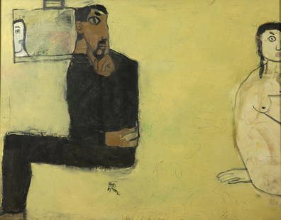 Dang Xuan Hoa (Vietnam, Contemporary, b.1959): Dang Xuan Hoa (Vietnam, Contemporary, b.1959) / Portrait / oil on canvas / Dimension: 80 x 100 cm // Dang Xuan Hoa (Vietnam, Contemporary, b.1959) / Chan dung tu hoa / Son dau tren toan / Kich thuoc: