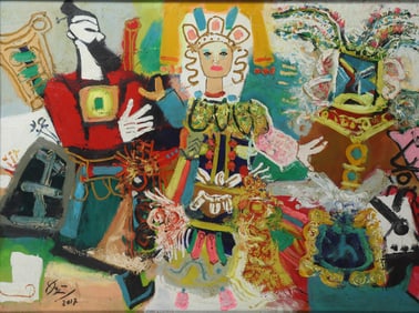 Vietnam Painting  PI10 Nguyen San, Nguyen Tu Nghiem, Bui Xuan Phai, D??ng Bich Lien, Pham Hau, Le pho, Vu Cao Dam, Tran Phuc Duyen,Pham Tang, .... Lacquer, on Silk, laque,Vietnamese, anamite, indochine, indochina......