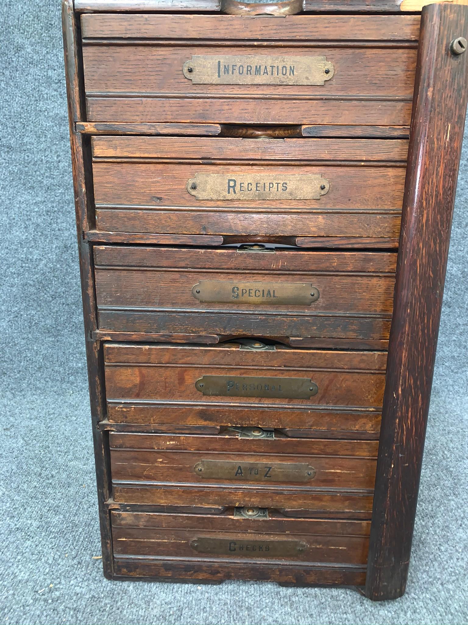 Antique Oak Lockside General Store Cabinet (1 of 4)