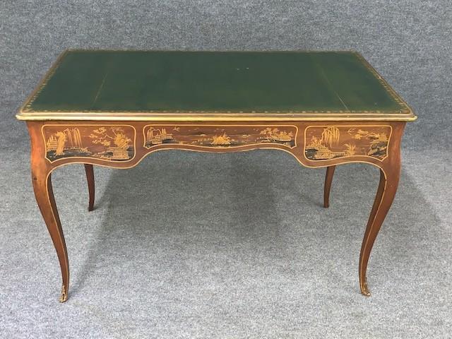 19thC French Chinoiserie Bronze Ormolu Mount Bureauplat (1 of 8)