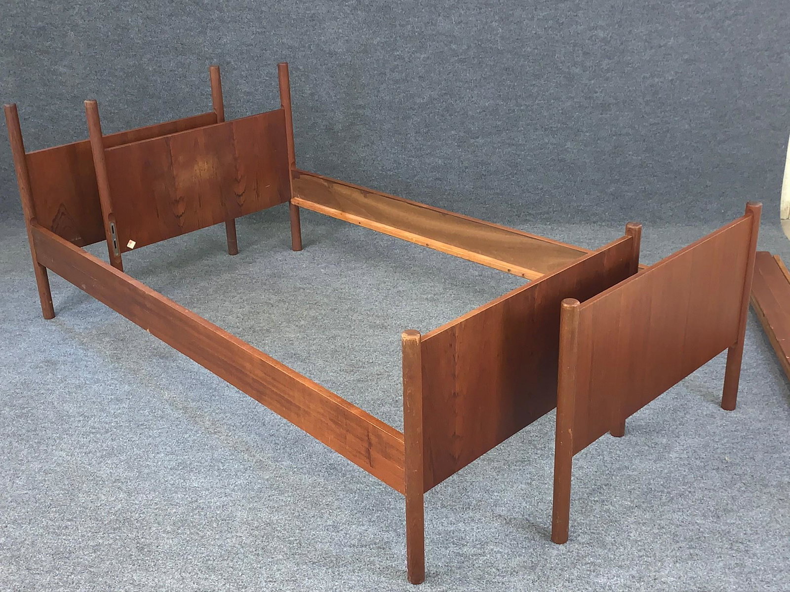 Pair Scandinavian Mid Century Modern Twin Beds: 31"h x 78"w x 38.75"d