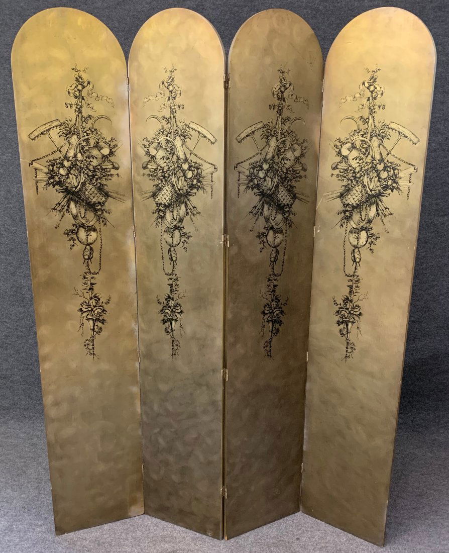 Italian Silver Guilt 4 Panel Screen (1 of 6)