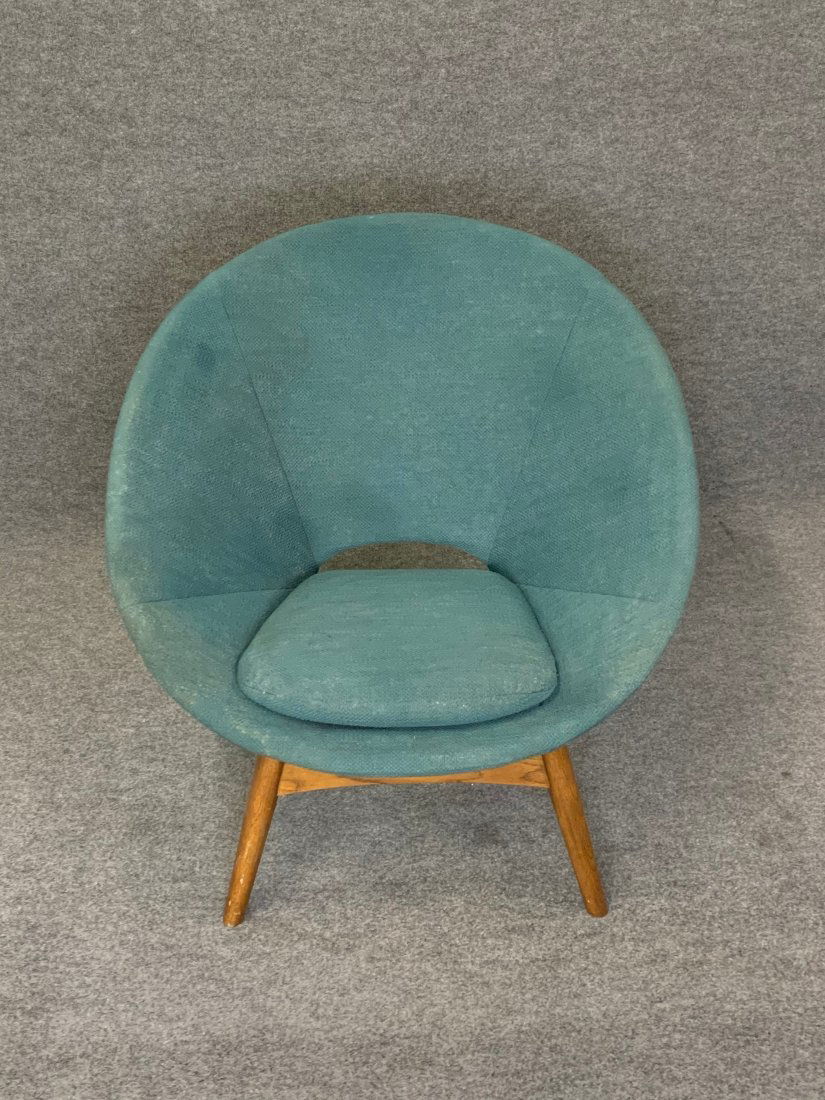 Blue Mid Century Style Egg Chair (1 of 5)