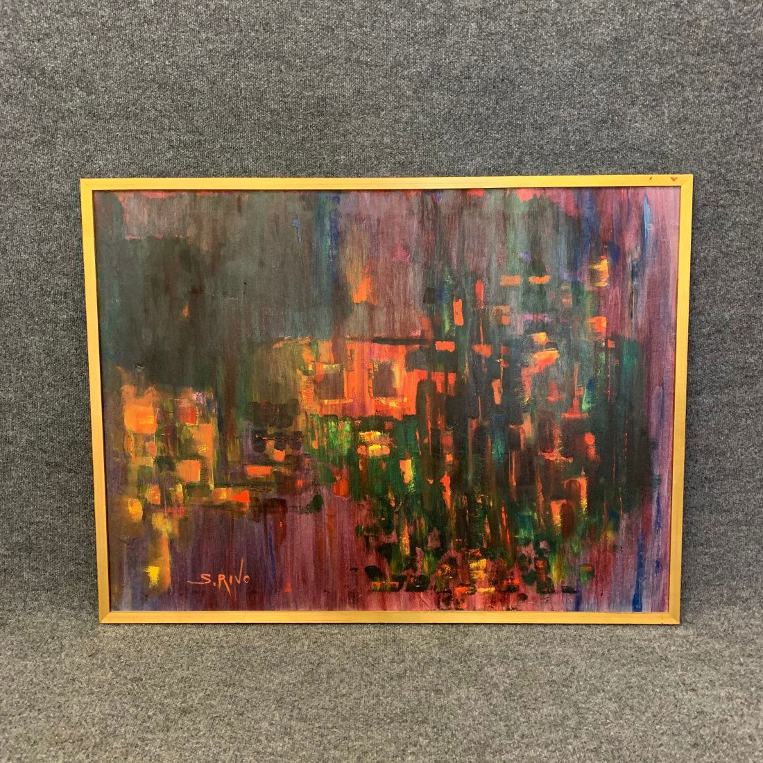 MCM Painting Signed S.RIVO (1 of 8)