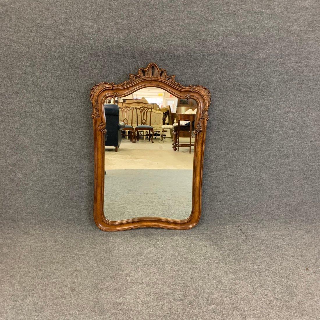 Carved Antique Hendredon Mirror: 45"h x 30"w x 1.5"d