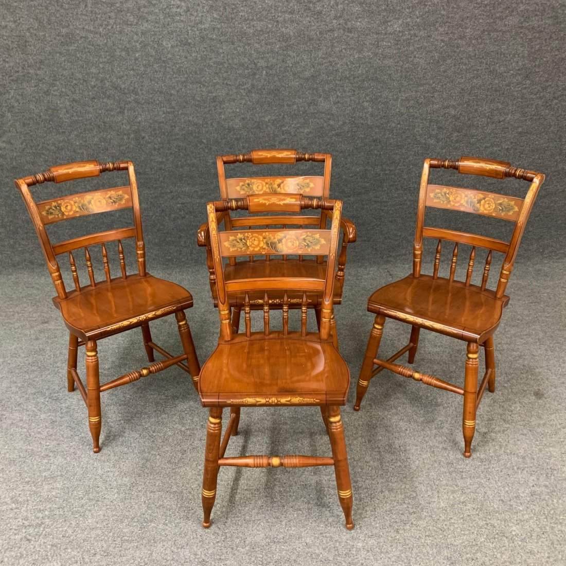 4 L.Hitchcock Chairs 3 Side Chairs 1 Arm Chair (1 of 8)