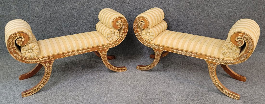 Pair Of Custom Regency Style Benches (1 of 8)