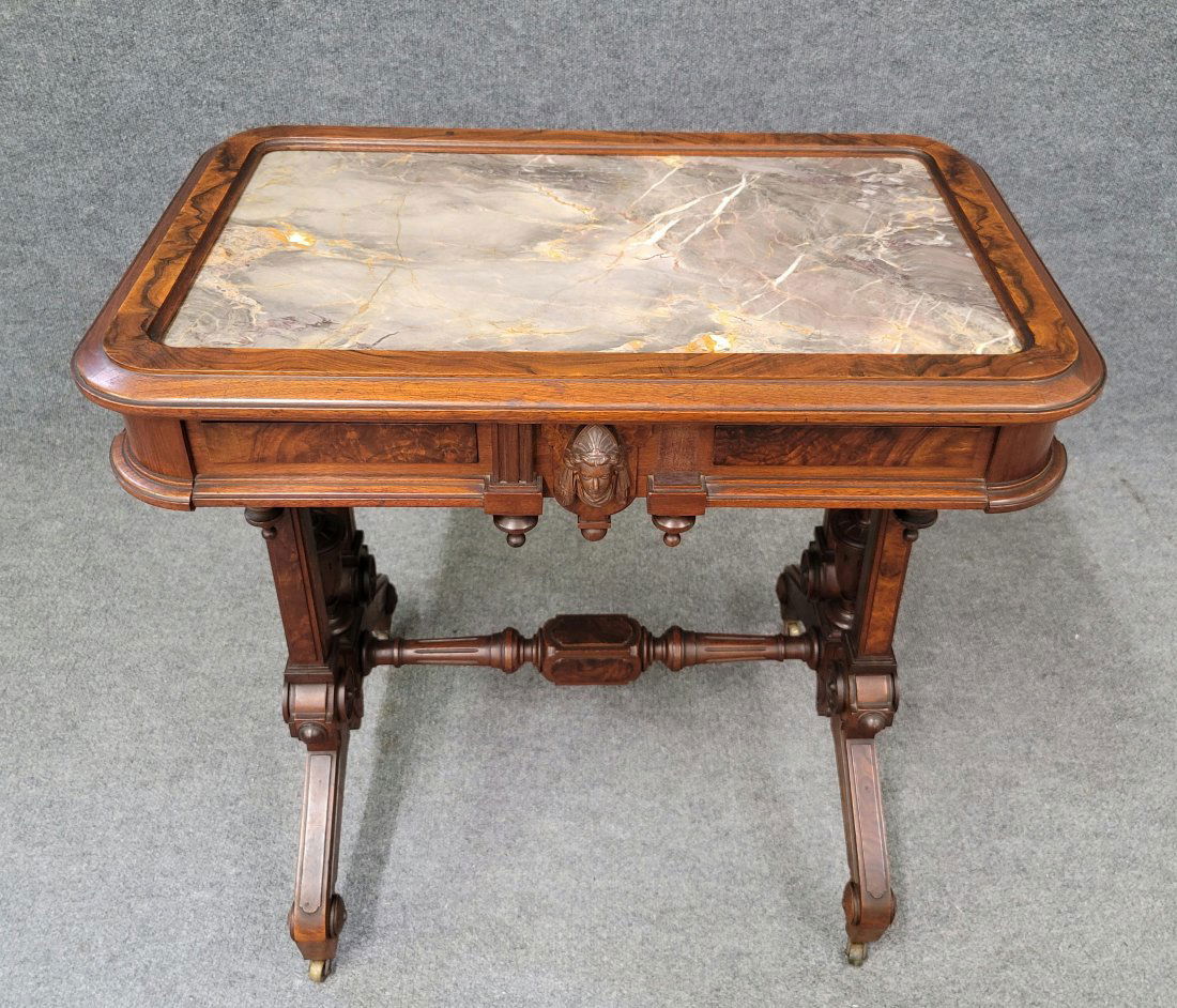 American Renaissance Revival Victorian Library Table (1 of 6)