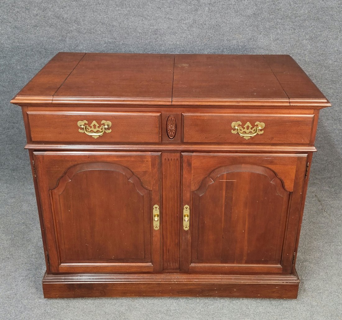Ethan Allen Cherry Flip Top Chippendale Server (1 of 8)