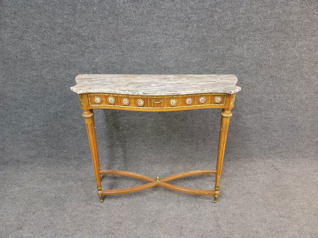 Neoclassical Style Marble And Brass Console Table (1 of 8)