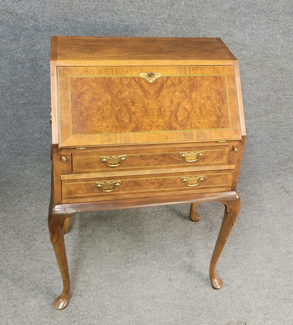 Baker Chippendale Walnut Drop Front Secretary Desk (1 of 8)