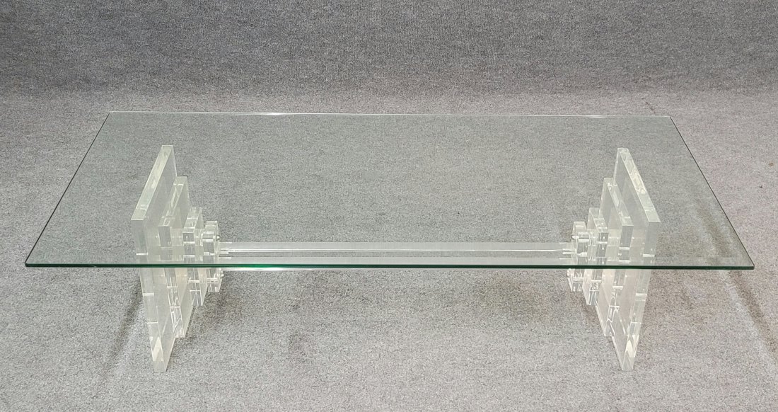 MCM Glass Top Lucite Coffee Table (1 of 4)