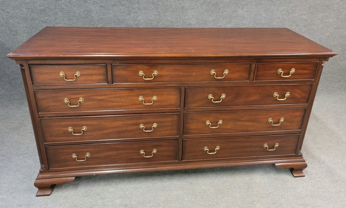 Henkel Harris Mahogany Dresser: 34.75\"h x 66\"w x 22.25\"d