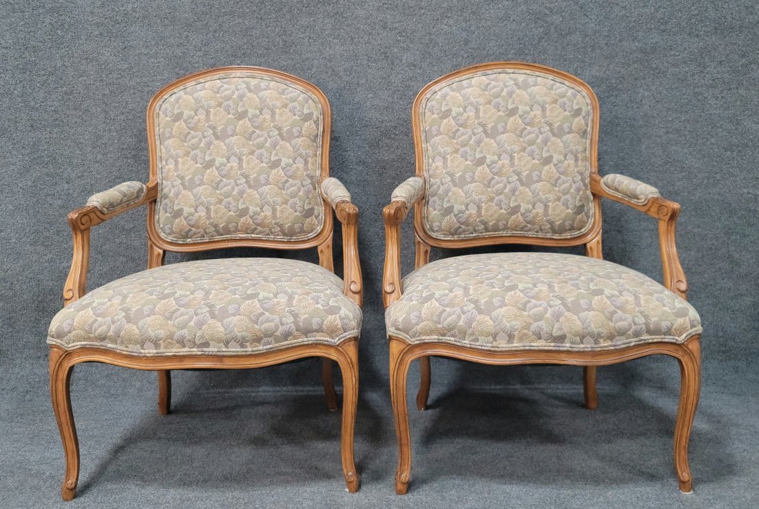 Pair Of French Bergeres: 37.50h, 25.50w, 26.25s, 16.5 seat height