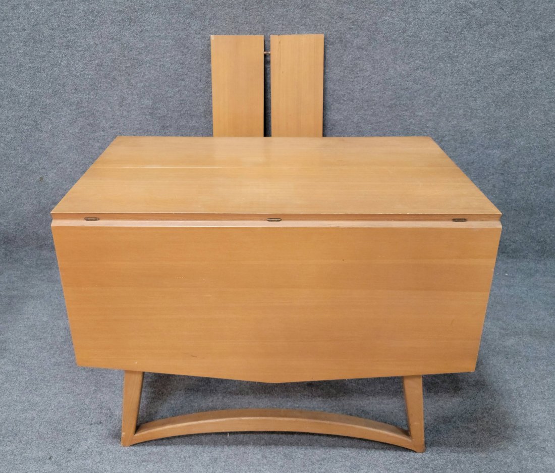 Mid-Century Drop Leaf Table 2 Boards: 29.50h, 61.50w, 40d,--- TABLE LEAVES ADD 8W