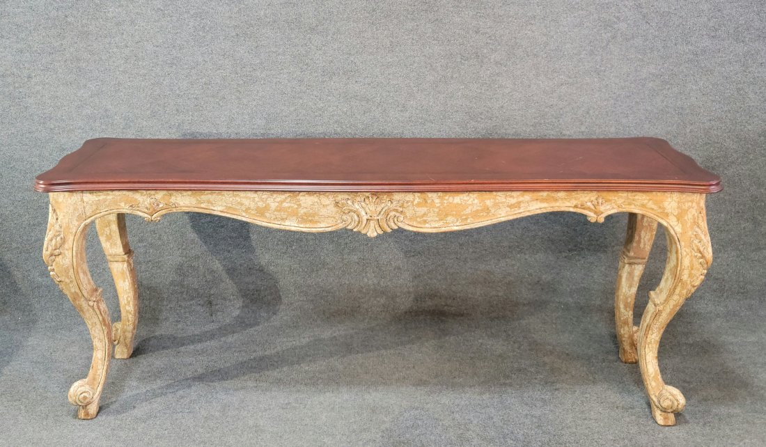Italian Style Painted Console: 30h, 73.50w, 19.5d
