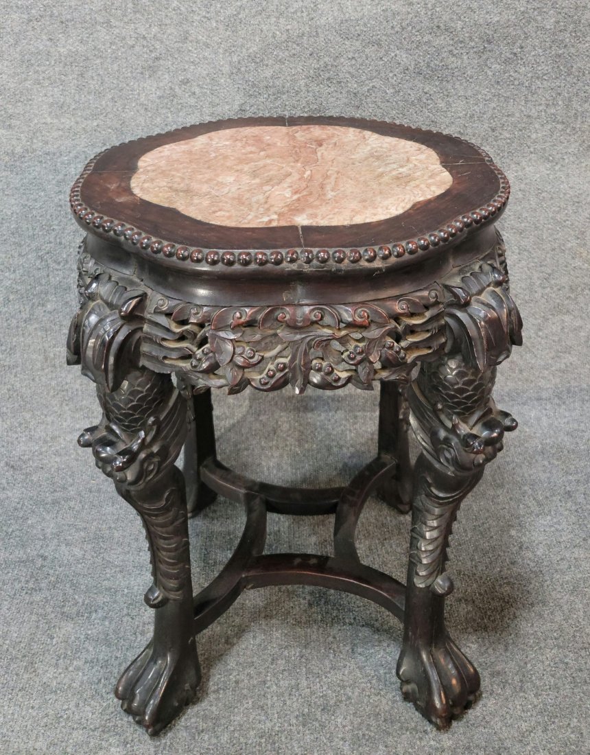 Antique Marble Top Chinese Table (1 of 4)