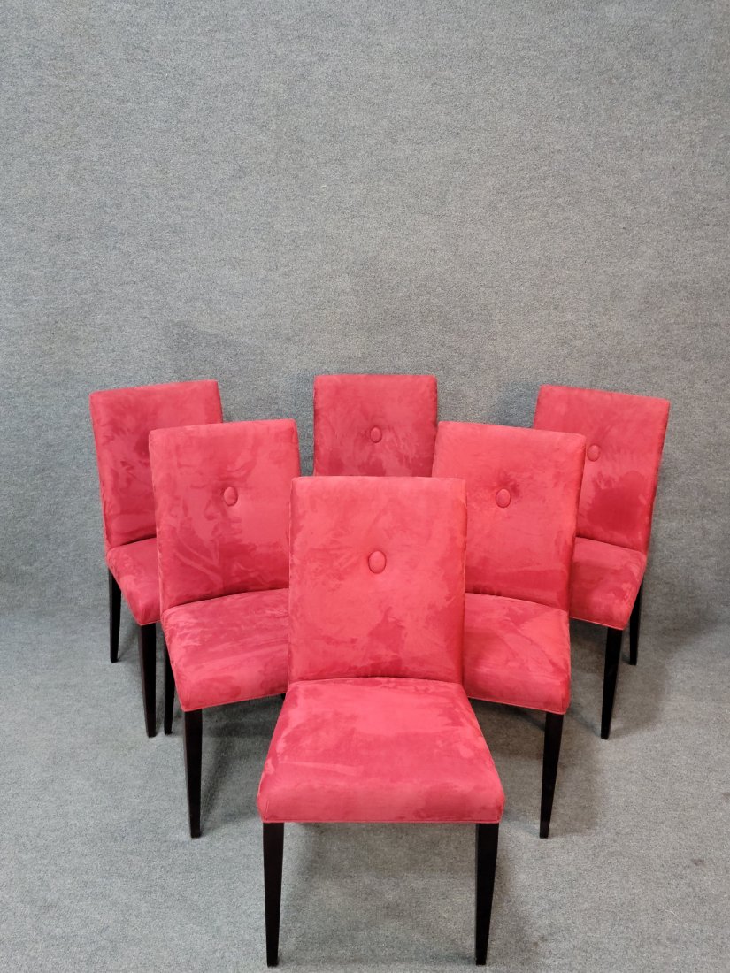6 Upholstered Stickley Chairs: 37.75"h x 20.50"w x 26"d x 19"sh