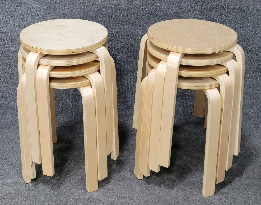 Pair Of Modern Stack Tables: 38"H, 22.50"W, 25"D, 20.50"SH