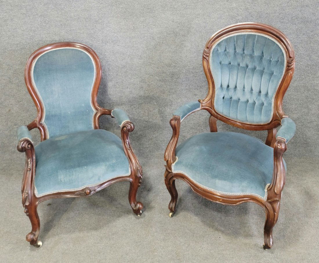 Pair Of Victorian Arm Chairs (1 of 4)
