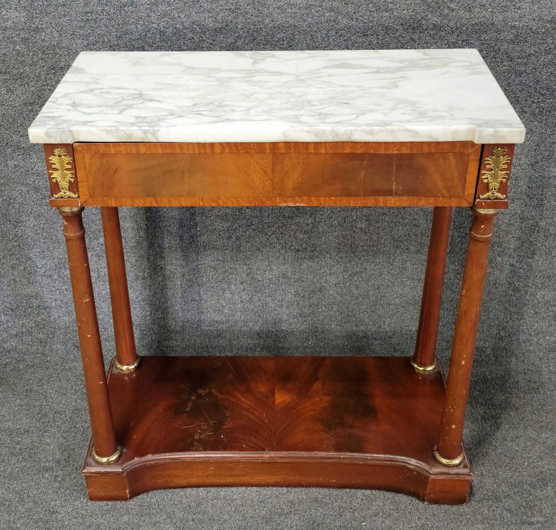 Banded Marble Top French Empire Console (1 of 6)