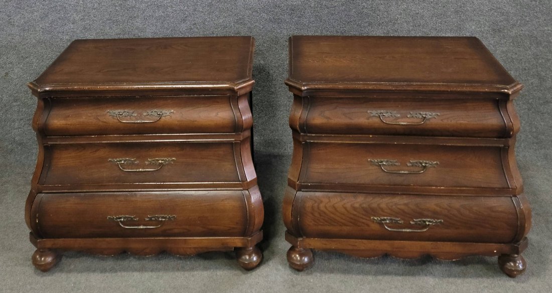Pair Of Bombe Commodes: 25"H, 30"W, 19"D