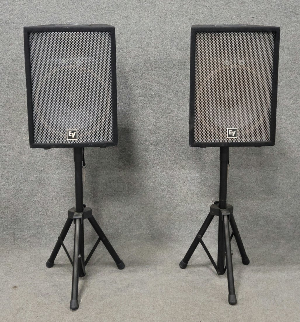 Pair Of Speakers Made By EV: 25"H, 17.75"W, 15"D
