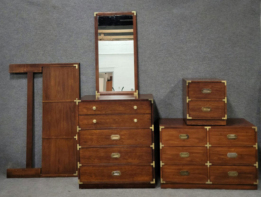 5 Pc. Bernhardt Campaign Bedroom Set (1 of 2)