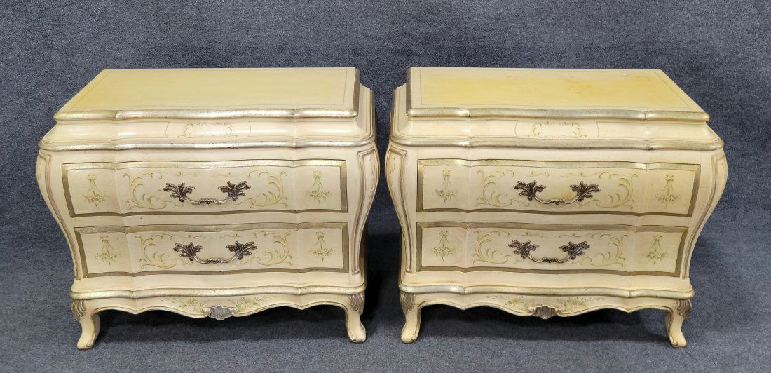 Pair Of Karges Painted Bombe Commodes (1 of 7)