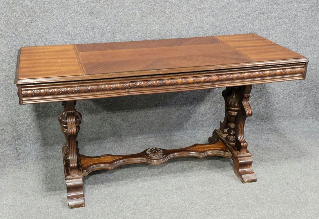 1920's Antique Walnut Library Table (SURFACE SCRATCHES) (1 of 6)