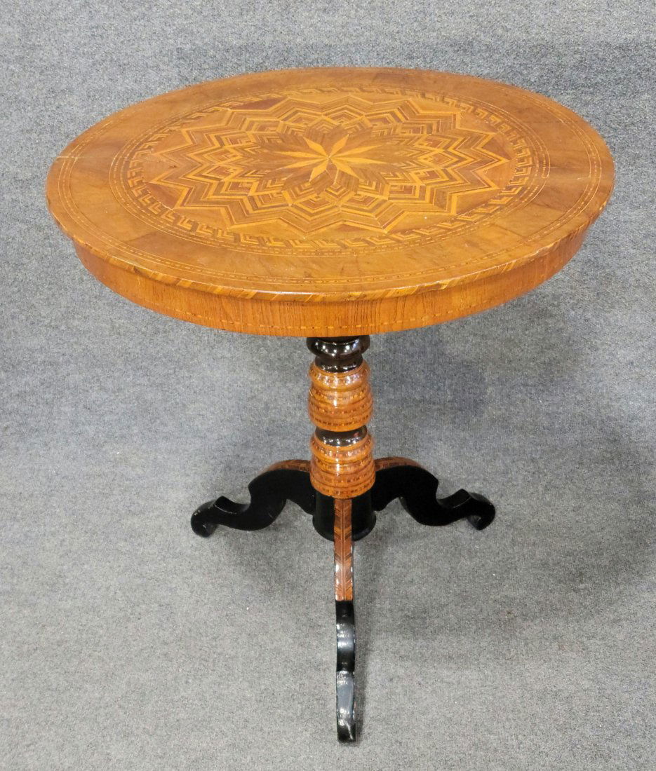 19th Century Antique Continental Inlaid Table (1 of 4)