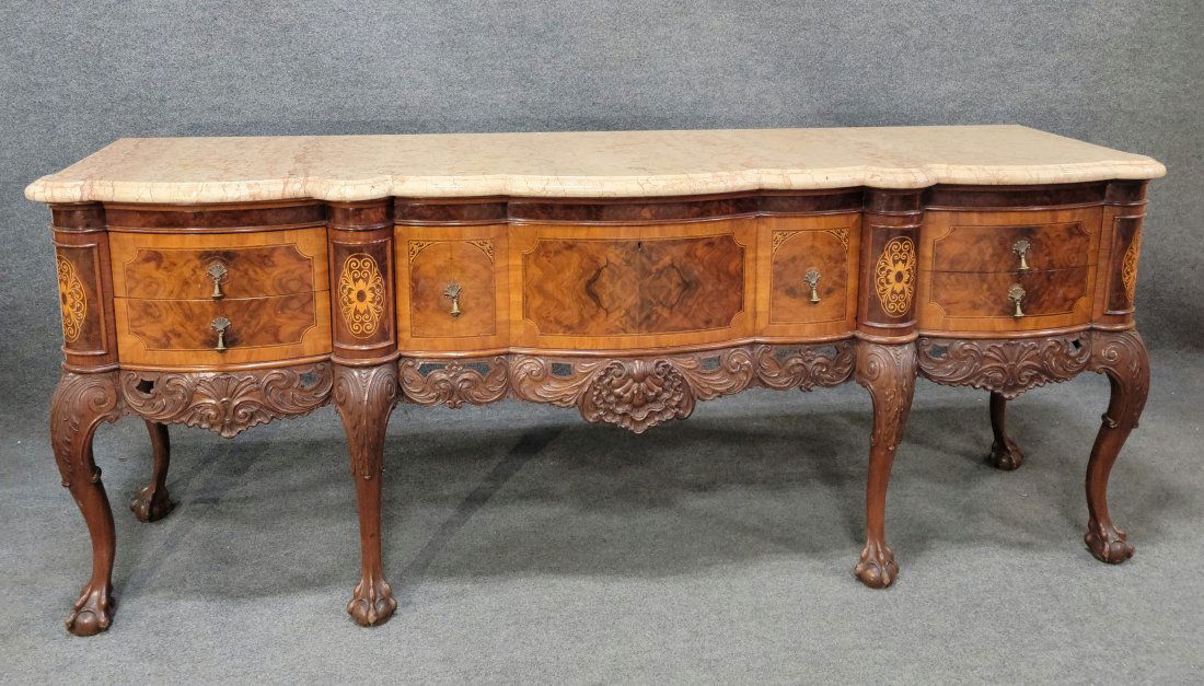 Marble Top French Giltwood Mirror (1 of 7)